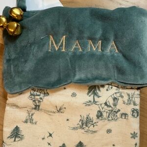 Pottery Barn Kids Green and Gold Holiday Stocking